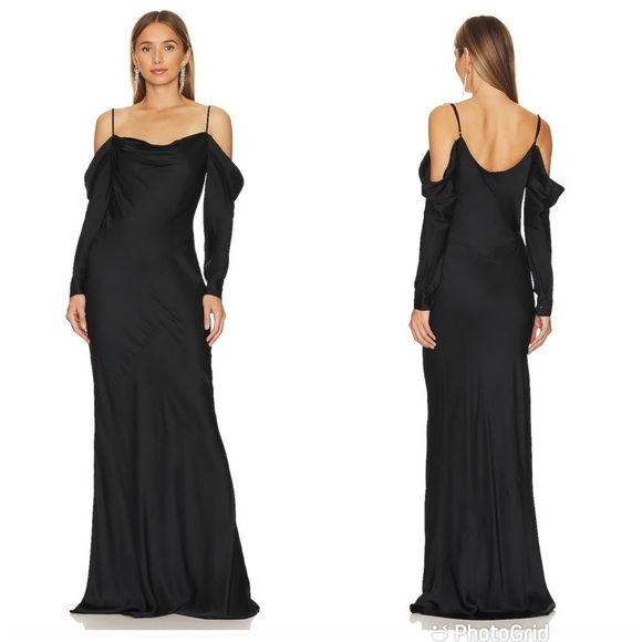 L’agence Juniper Cold Shoulder Dress in Black